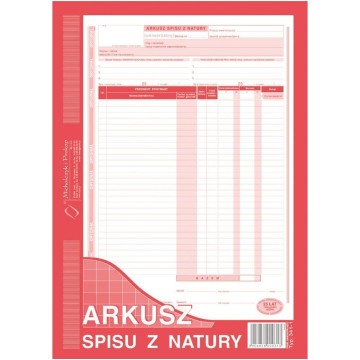 Arkusz Spisu z Natury A4 M&P 341-1