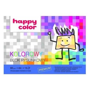 Blok rysunkowy A4/15 80g HAPPY COLOR kolorowy