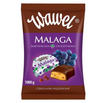 Cukierki WAWEL Malaga śmietankowe z rodzynkami 1kg