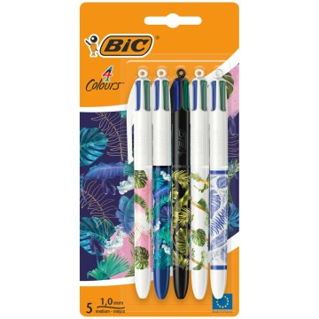 Długopis autom. BIC 4 Colours Message Botanical 5