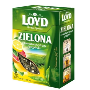 Herbata LOYD zielona liśc. cytryna grejpfrut 80g
