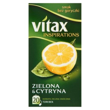 Herbata VITAX zielona z cytryną 20 torebek