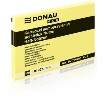 Karteczki DONAU 101x76mm (1x100) eco żółte
