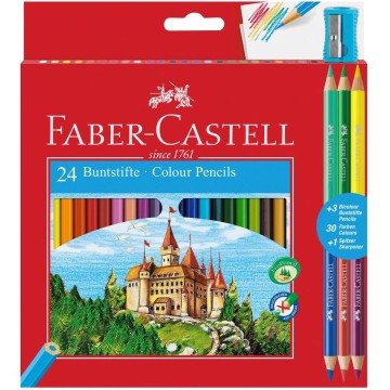 Kredki ołówkowe FABER CASTELL Zamek 24 kolory+3