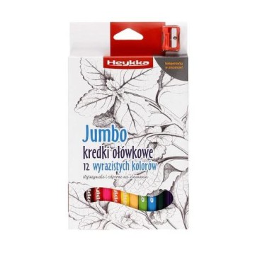 Kredki ołówkowe HEYKKA Jumbo 12 kolorów