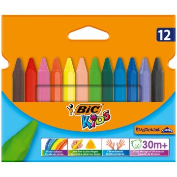 Kredki świecowe BIC Plastidecor trójk. 12 kolorów