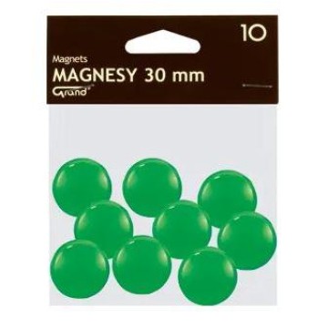 Magnesy do tablic 30mm 10szt. GRAND zielone