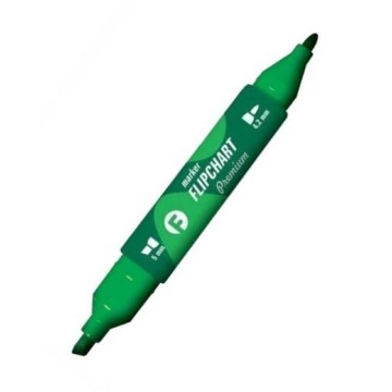 Marker do flipchartów TETIS dwustr. zielony okr/ść