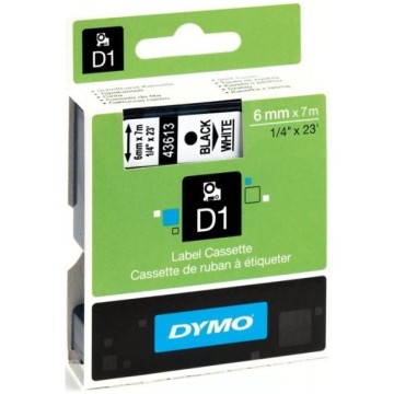 Taśma DYMO 6mm x 7m D1 biała (czarny druk)