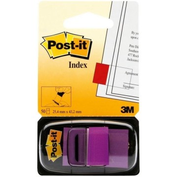 Zakładki indeks. POST-IT 25x43mm 1x50szt purpurowe