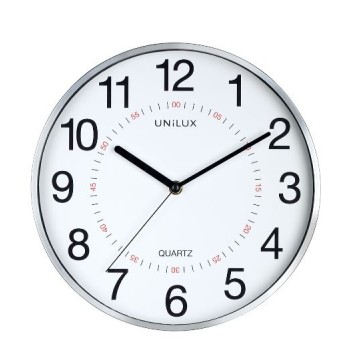 Zegar ścienny 28,5 cm UNILUX Aria metaliczny szary