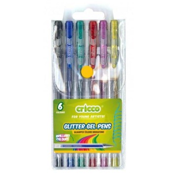 Zestaw długopisów żelowych CRICCO brokat 6 kol.